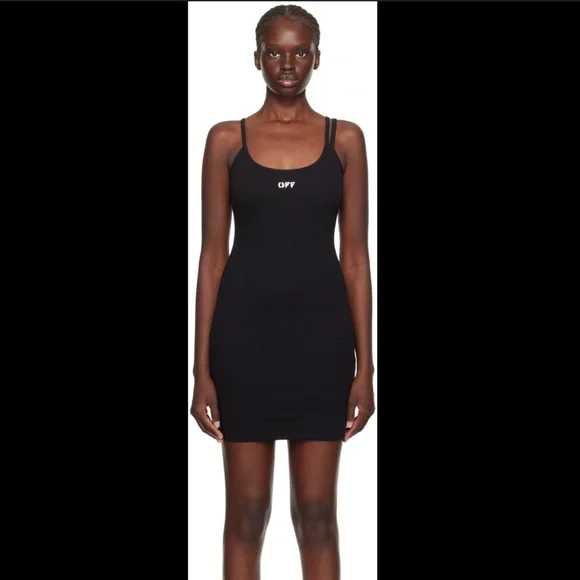 Off-White Black Ribbed “OFF” Mini Dress Size 2 - Picture 5 of 9